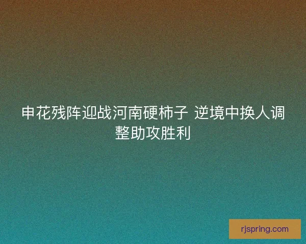 申花残阵迎战河南硬柿子 逆境中换人调整助攻胜利